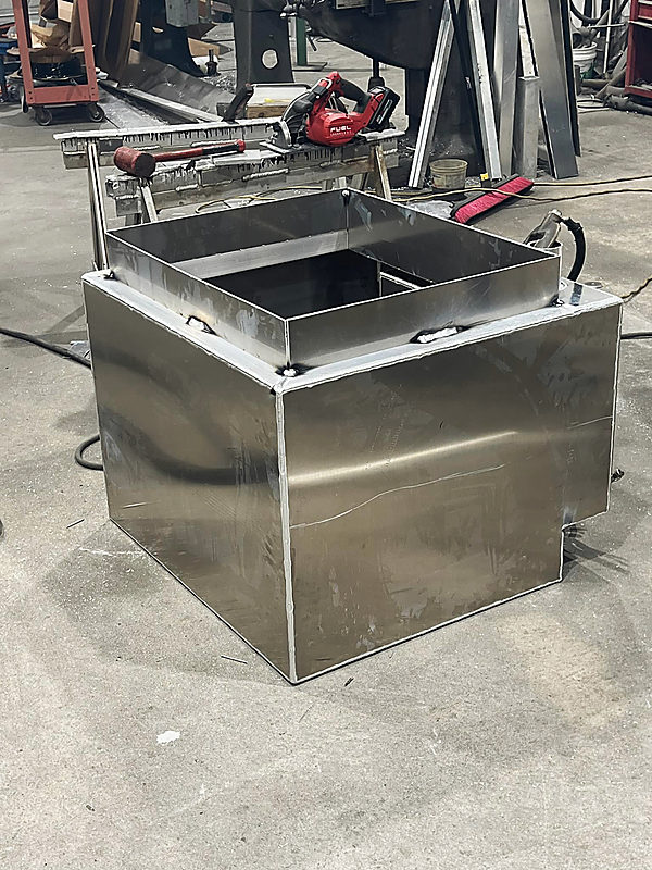 A finished aluminum tank